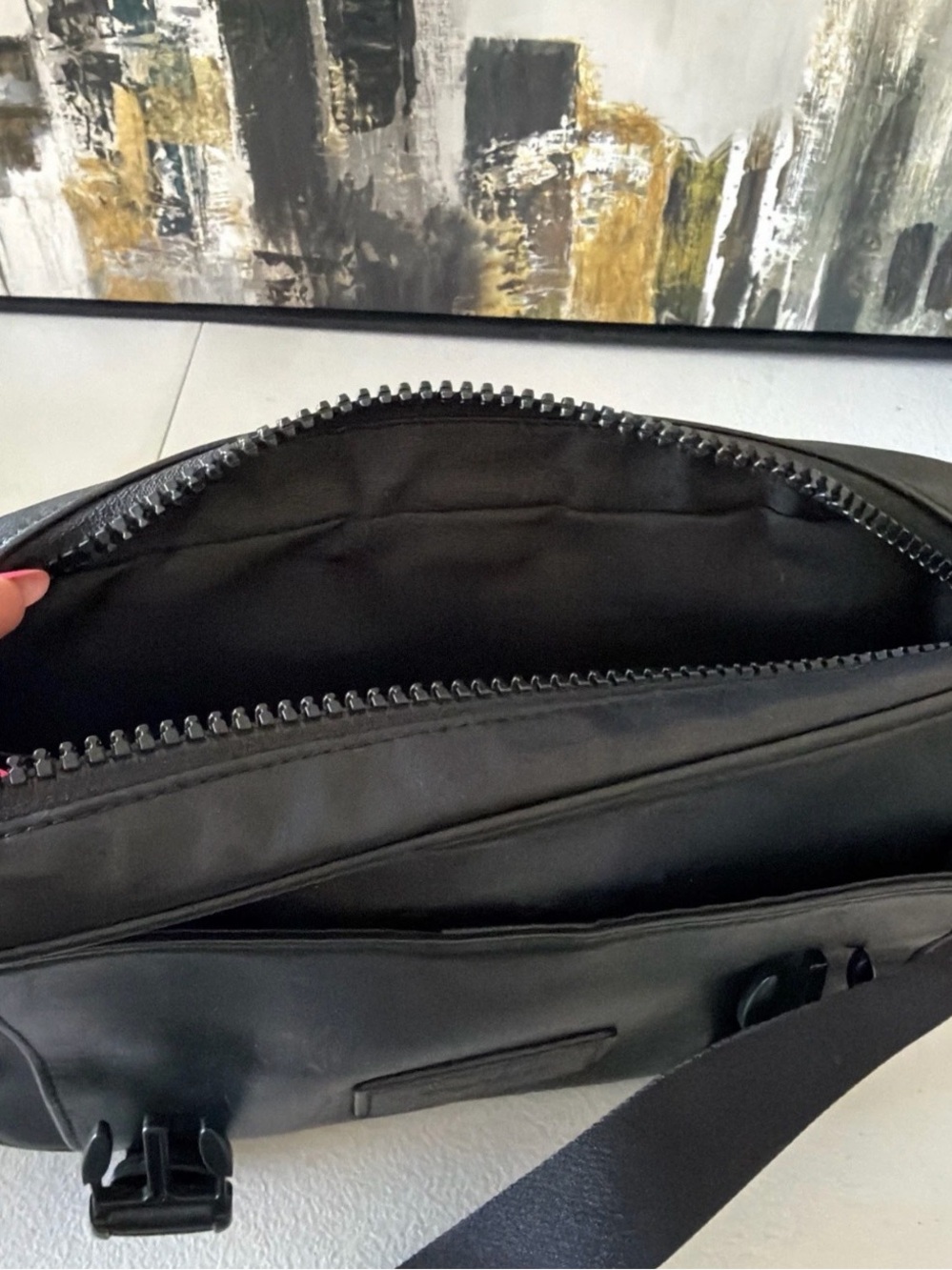 Coach Black Leather Messenger Bag with Silver Hardware - Picture 6 of 7